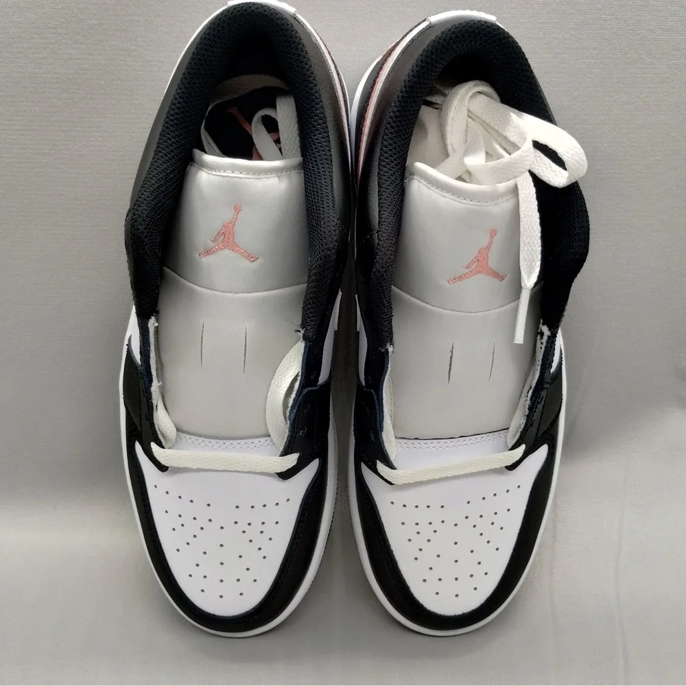 Air Jordan 1 Low Black White Rust Pink Sneakers 553558-034 Mens Size 7.5‎ New